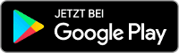 Logo der Google Play App, das einen bunten, stilisierten Play-Button auf schwarzem Hintergrund zeigt.